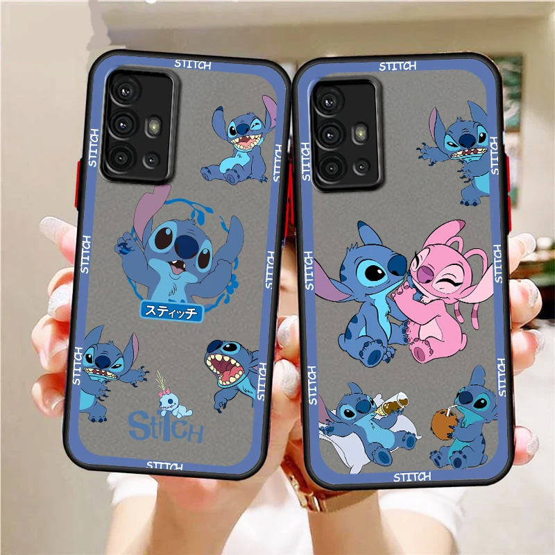 

Disney Stitch Cute Anime For Samsung A54 A14 A34 A31 A22 A24 A05 A03 A04 Note20 Ultra 5G Frosted Translucent Phone Case