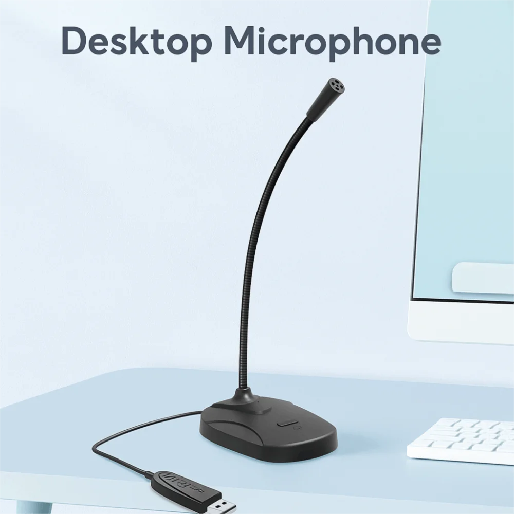 خرطوم قابل للتعديل USB ميكروفون سطح المكتب مرحبا فاي عالية الدقة تصميم معقوفة جهاز كمبيوتر شخصي هيئة التصنيع العسكري إلغاء الضوضاء اتصال سلكي