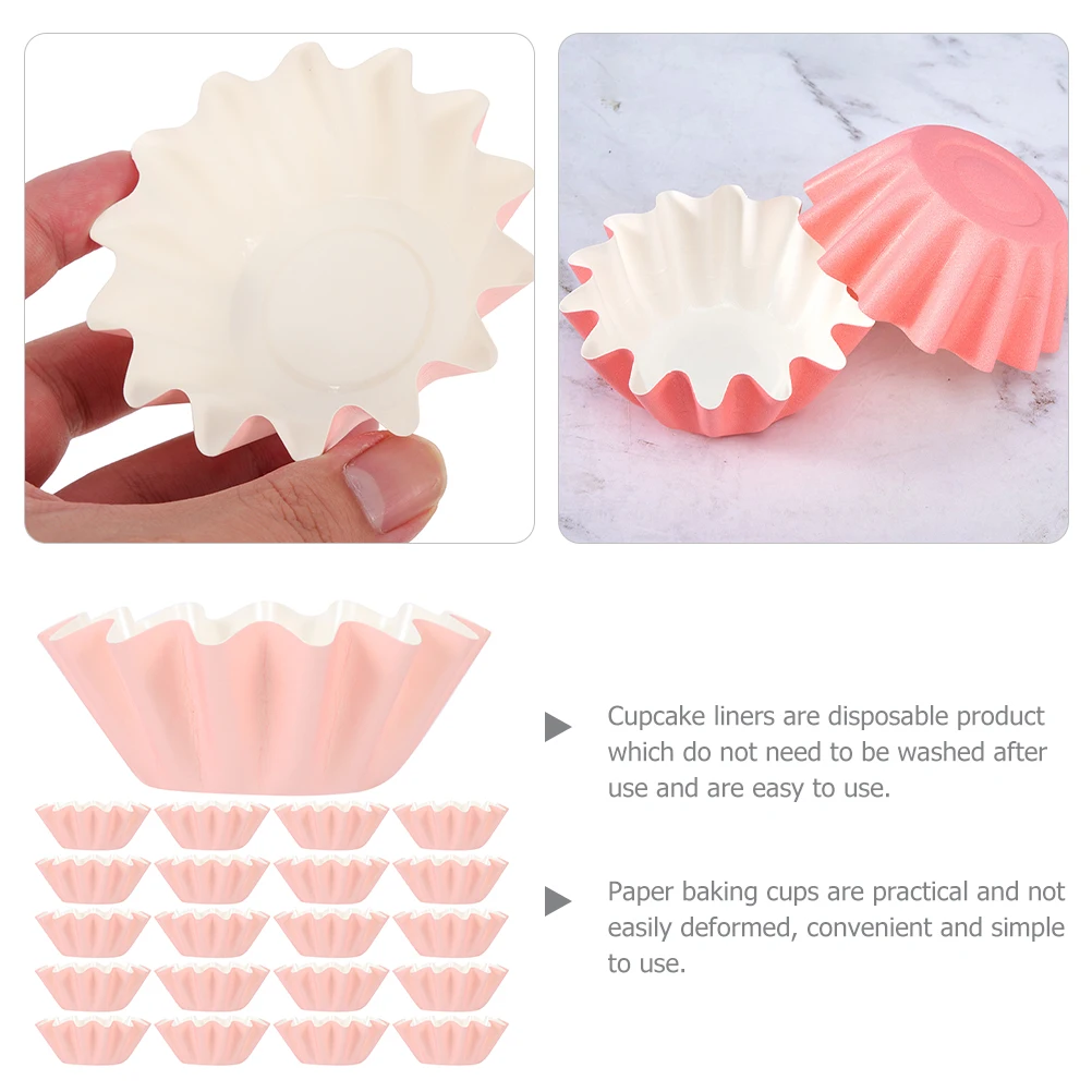 

200PCS Cupcake Liners Disposable Paper Cups Muffin Holders Empty Large Cake Wrappers Baking Supplies Oil Resistant