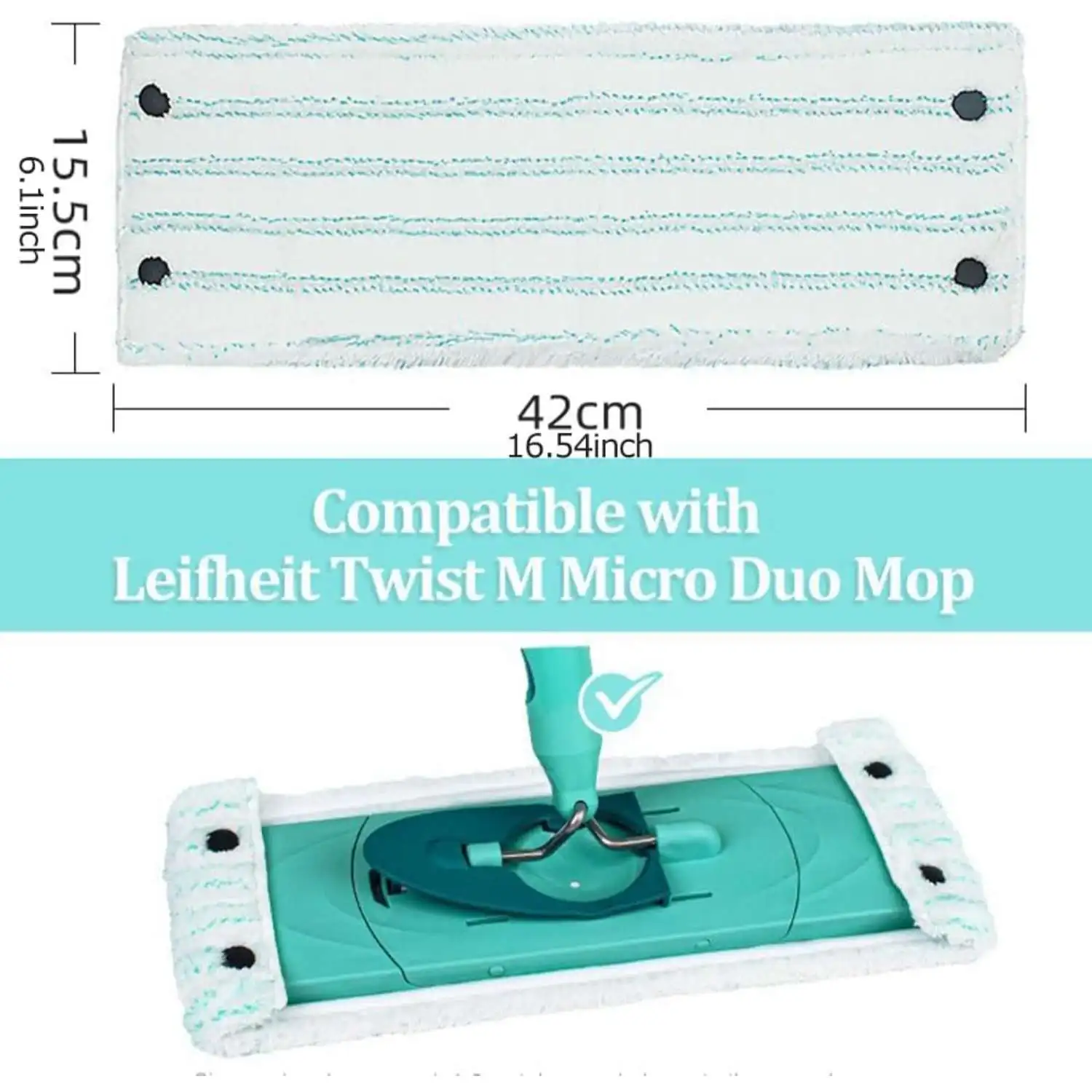 Wiper Covers for Leifheit Combi/Clean Twist M Micro Duo Floor Mop, Microfiber Mop Cloth, Cleaning Cover for Absorbent Floor Mop