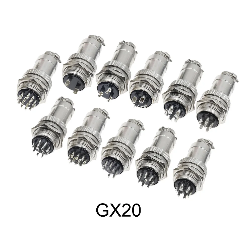 20Sets GX20 2 3 4 5 6 7 8 9 10 12 Pin Male&Female Docking Aviator Aviation Plug Socket Circular Connector