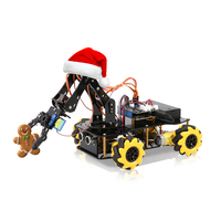 Christmas New Year gift Smart Robot Arm Car Kit 4WD Remote Control Car for Arduino IDE Programming STEM Education Coding Kit