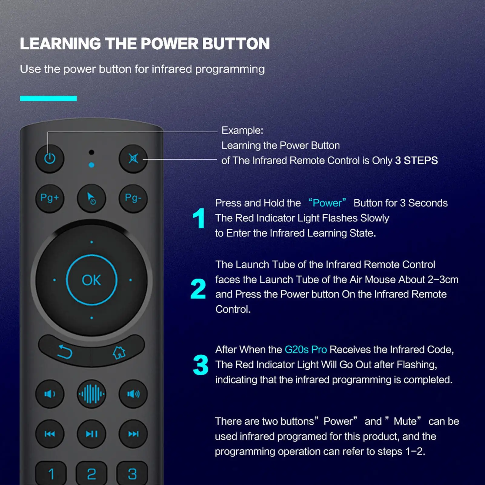 G20S PRO Bluetooth Voice Remote - 2.4G Dual Mode Backlit Control for tv , Projector & PC