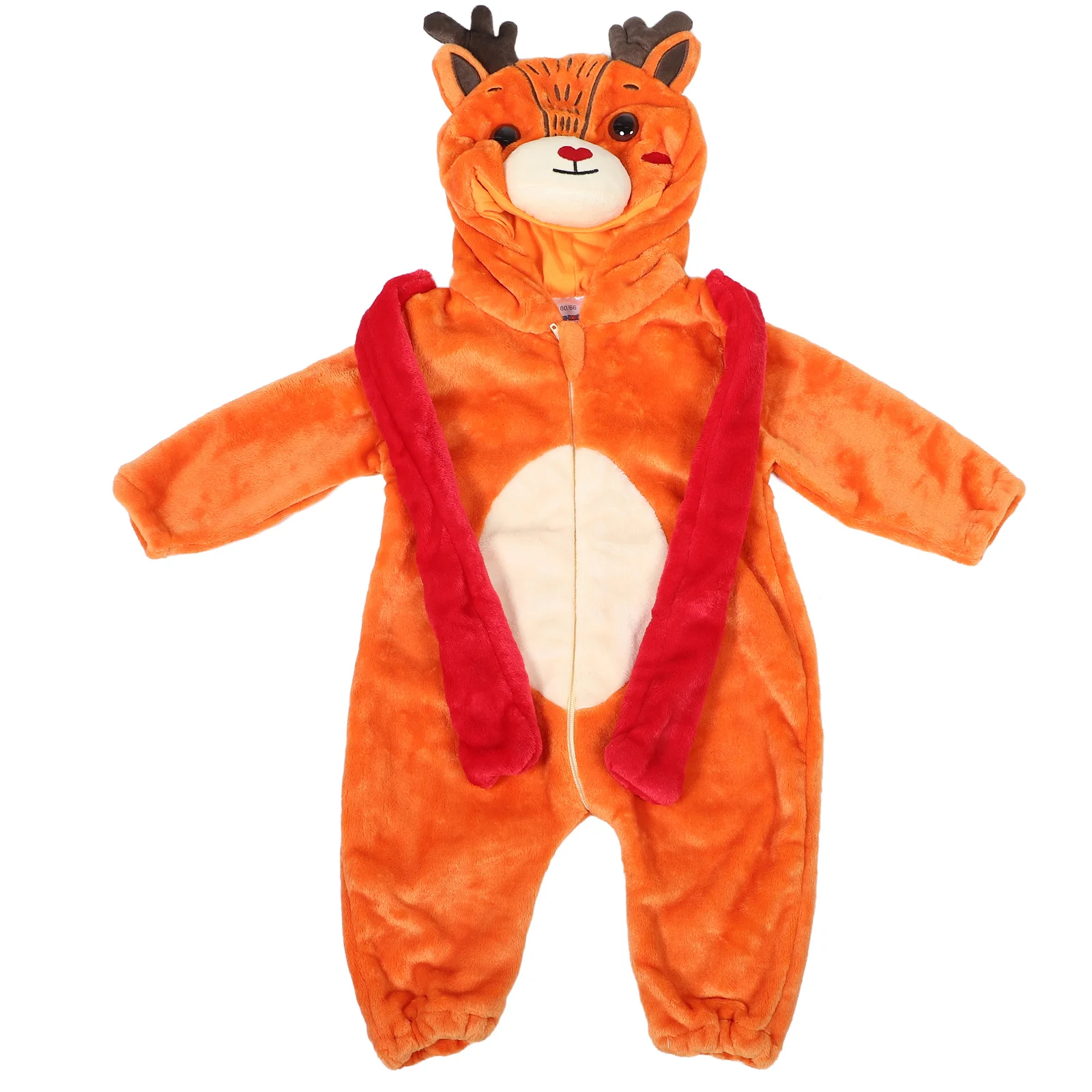 

Unisex Baby Reindeer Flannel Romper 2024 New Cute Animal Hooded Jumpsuit Winter Sleepwear for Christmas Halloween Party