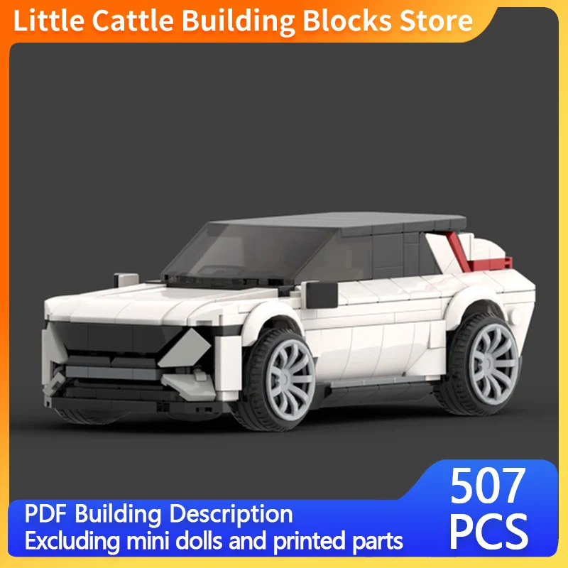 City Car Model MOC Building Bricks Electric Sport Utility Vehicle Modular Technology Gifts Holiday Assemble Children Toys Suit