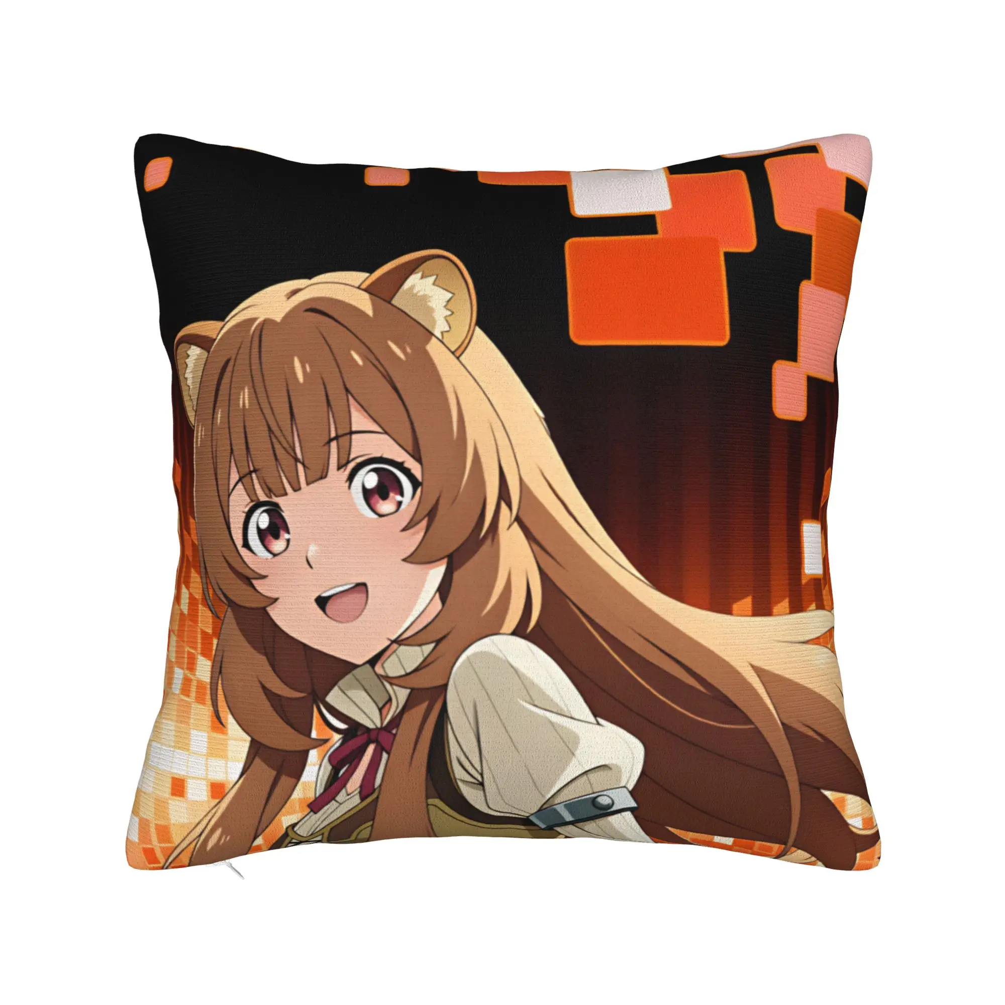 Raphtalia S-Shield Hero TRotSH Pillow Case  Print Pillow Cover Vintage Cushion Cover For Sofa Couch Bed Living Room