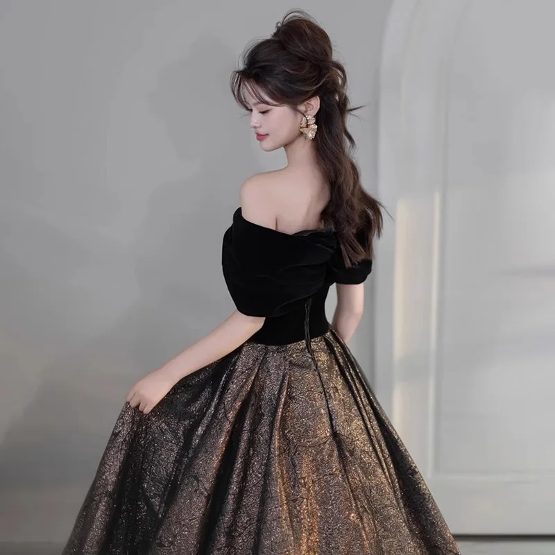 New advanced sense evening dress light luxury small high-end temperament banquet elegant gorgeous evening dress