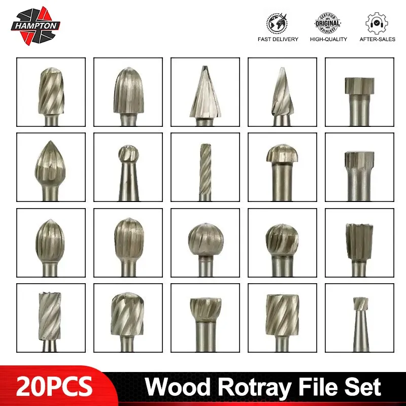 

Milling Cutter 20pcs 3mm Shank HSS Rotary Router Bits Burr Rotary Wood Carving Tool Kit Woodworking Tools