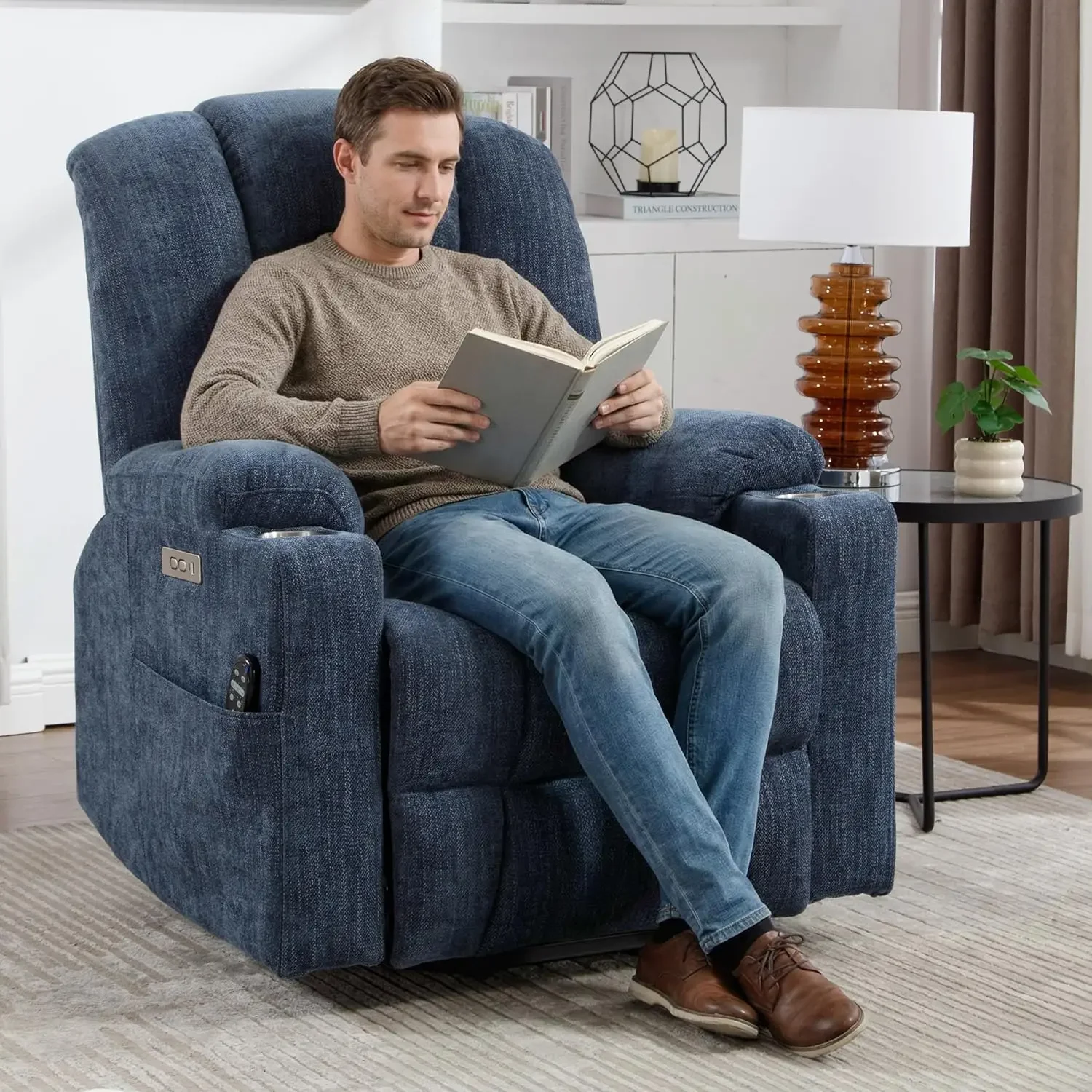 Power Lift Chair with Massage & Heat, Electric Recliner Chairs for Adults, Remote Control, Living Room Sofa, Standing Assistance