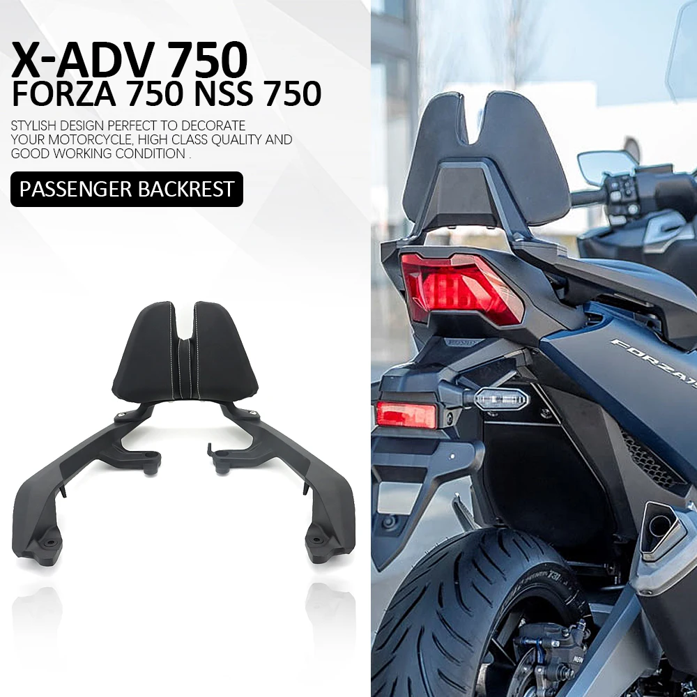 

New For Honda X-ADV 750 X-ADV750 Foam & Aluminum Black Rear Passenger Backrest Pad Motorcycle Forza750 Forza NSS 750 2021 2022