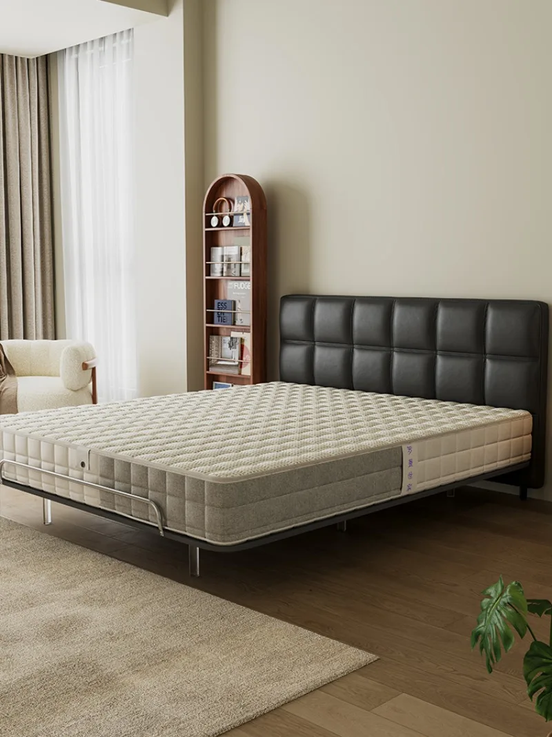 Minimal suspension Carbon steel bed Master bedroom Queen bed Modern simple double bed