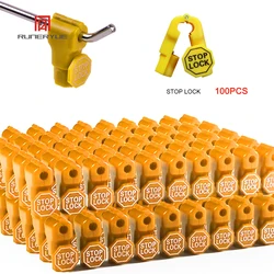 100pcs 6mm Anti-theft 100pcs EAS Security Display Hook Stoplocker for Retail Shop Hook Lock Yellow Color 6MM