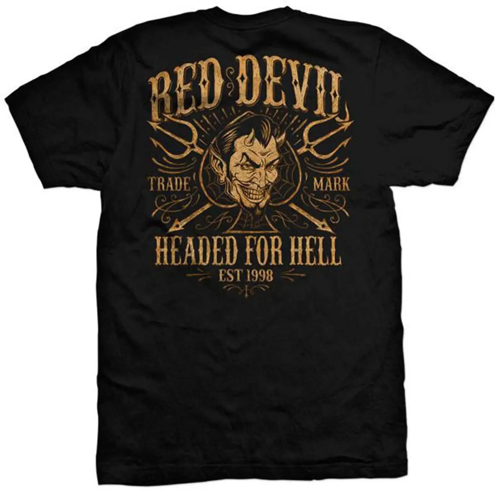 RED DEVIL CLOTHING Headed for Hell Men s T Shirt vintage Washed fashion streetwear homme Slightly Top For Everyday Wear Unisex