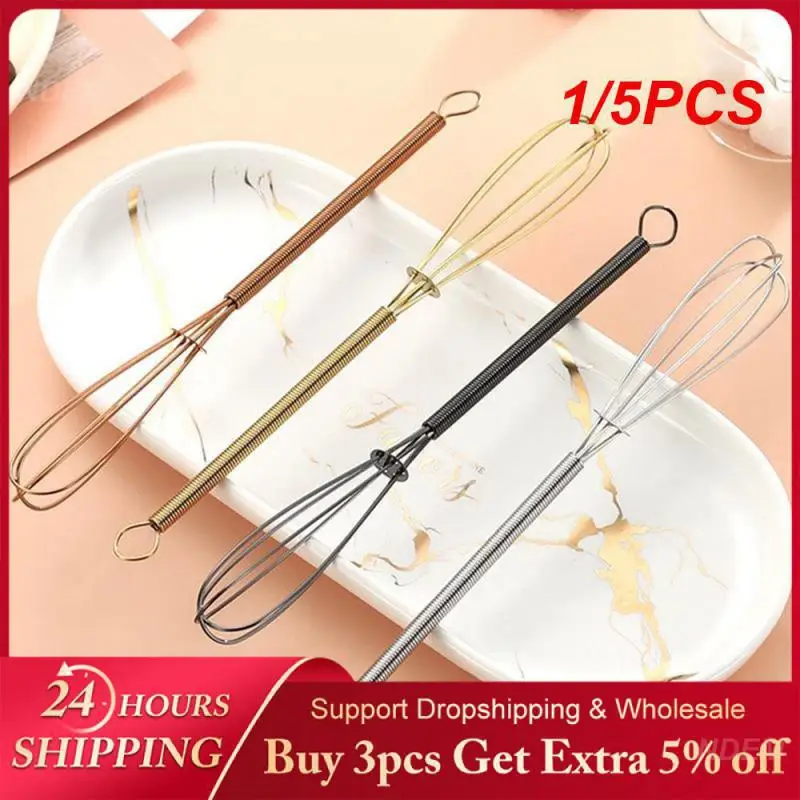 1/5PCS Mini Egg Beater Efficient And Uniform Household Products Whisk Reinforcement Ring Stainless Steel Egg Tools