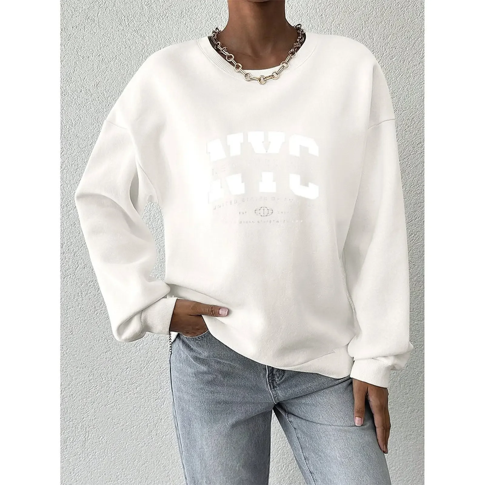 

Women's Sweatshirts O-Neck Loose Casual Sports Pullovers Comfortable Velvet Long Sleeve Sweater Winter Woman Clothes 2025