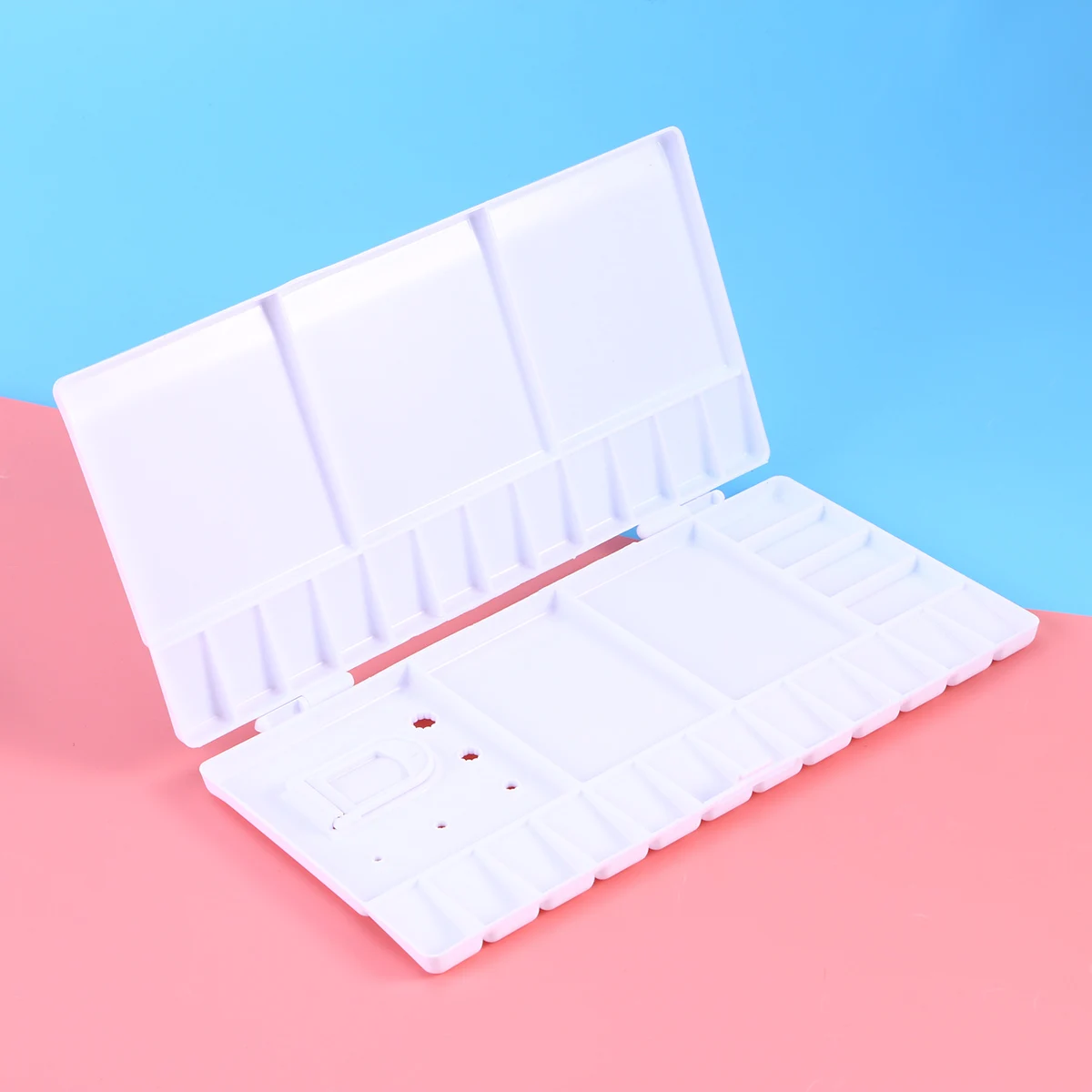 

28 Small 5 Big Compartments Plastic Color Palette Thumbhole Brush Holders Foldable Rotatable Hard PP for Artists Painters