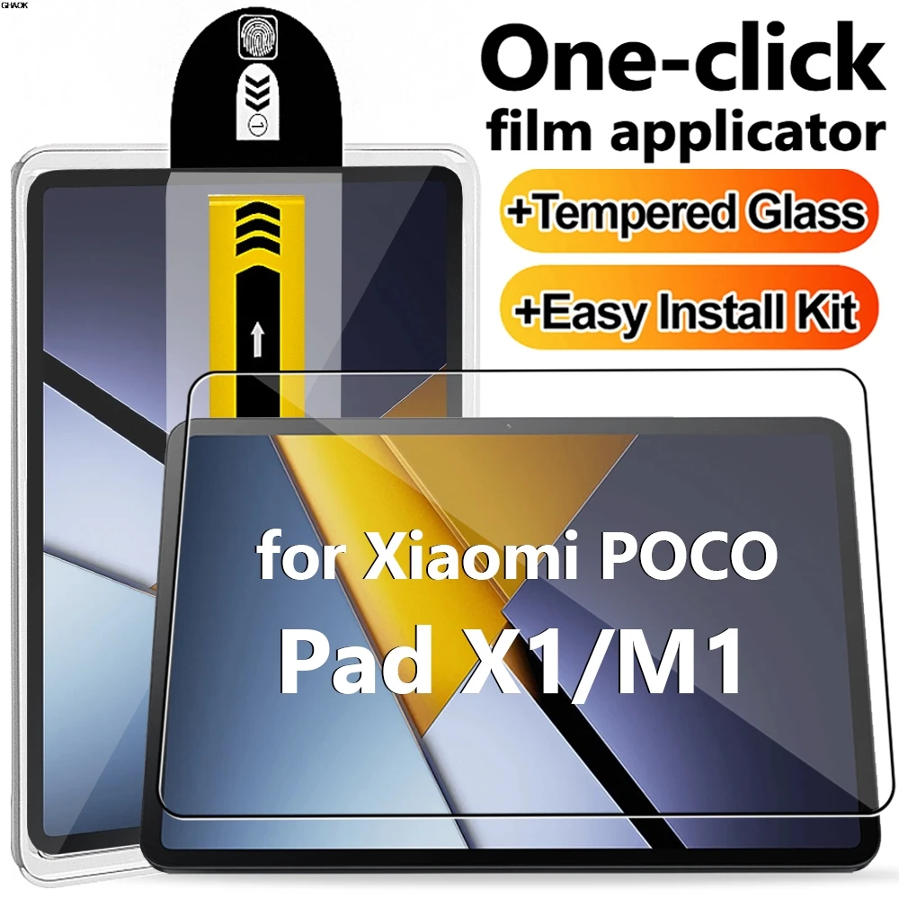Tempered Glass for Xiaomi Poco Pad X1/M1 Anti-scratch Screen Protectors with Easy Installation Kit for Mi POCO Pad M1 12.1
