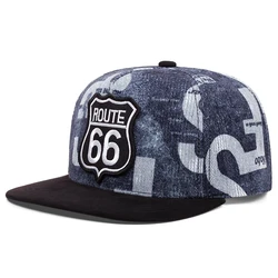 Men's Hats American Route Snapback Cap Men 66 Badge Baseball Caps For Men Women Fashion Hip Hop Golf Cap Male Casual Trucker Hat