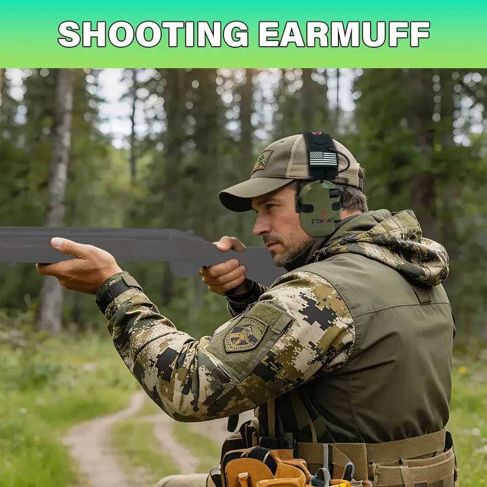 New Tactical Electronic Shooting Hearing Protection Headset Foldable Earmuff Case Anti-noise Sound Amplification Headphone