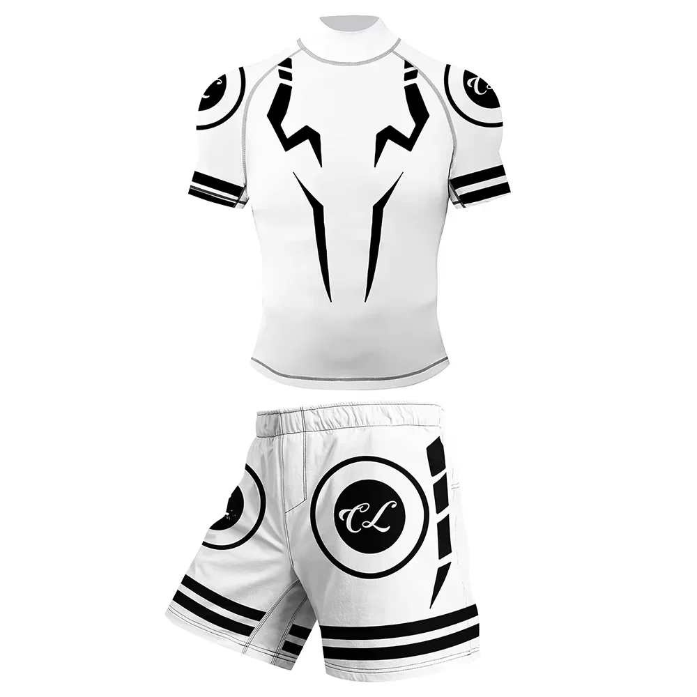 بدلة رياضية MMA BJJ للرجال من Muay Thai Jiu jitsu مجموعة رياضية للملاكمة واللياقة البدنية Rashguard للتدريب والجري ملابس رياضية للصالة الرياضية