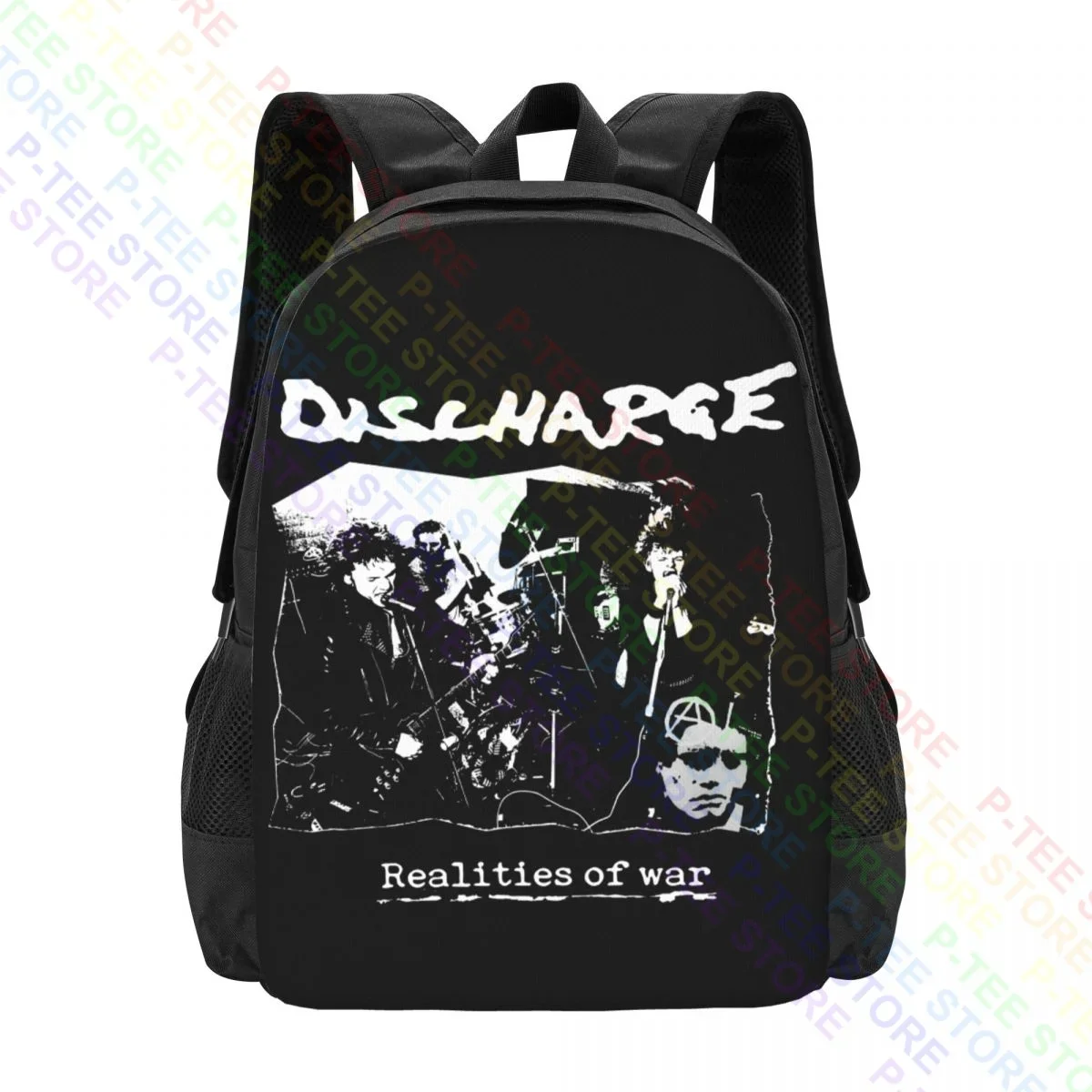 Discharge Realities Of War Punk Rock Hardcore DbeatBackpack Large Capacity Creative Bags For Travel