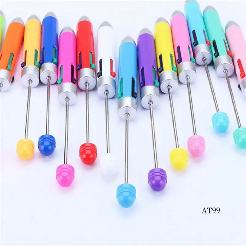 

TA-10 шт., четырехцветная сменная ручка, сделай сам, деловая сменная ручка, милые шариковые ручки с бисером, головоломка, разноцветные ювелирные изделия, шариковая ручка из бисера