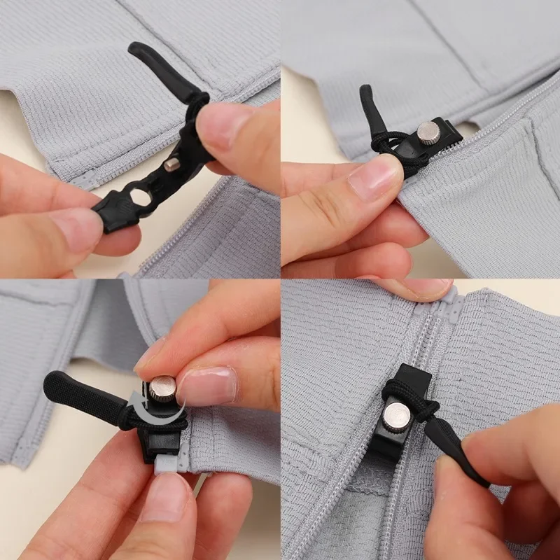 Convenient Alloy Zipper Puller Detachable Anti Slip Particle Handle Zipper Tool Free Sturdy Zip Light Black Clothing Accessories