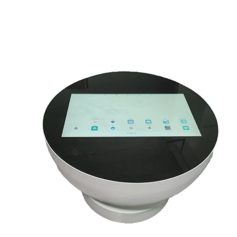 Multimedia intelligent touch coffee table all-in-one machine dual-screen interactive LCD desktop splicing round table