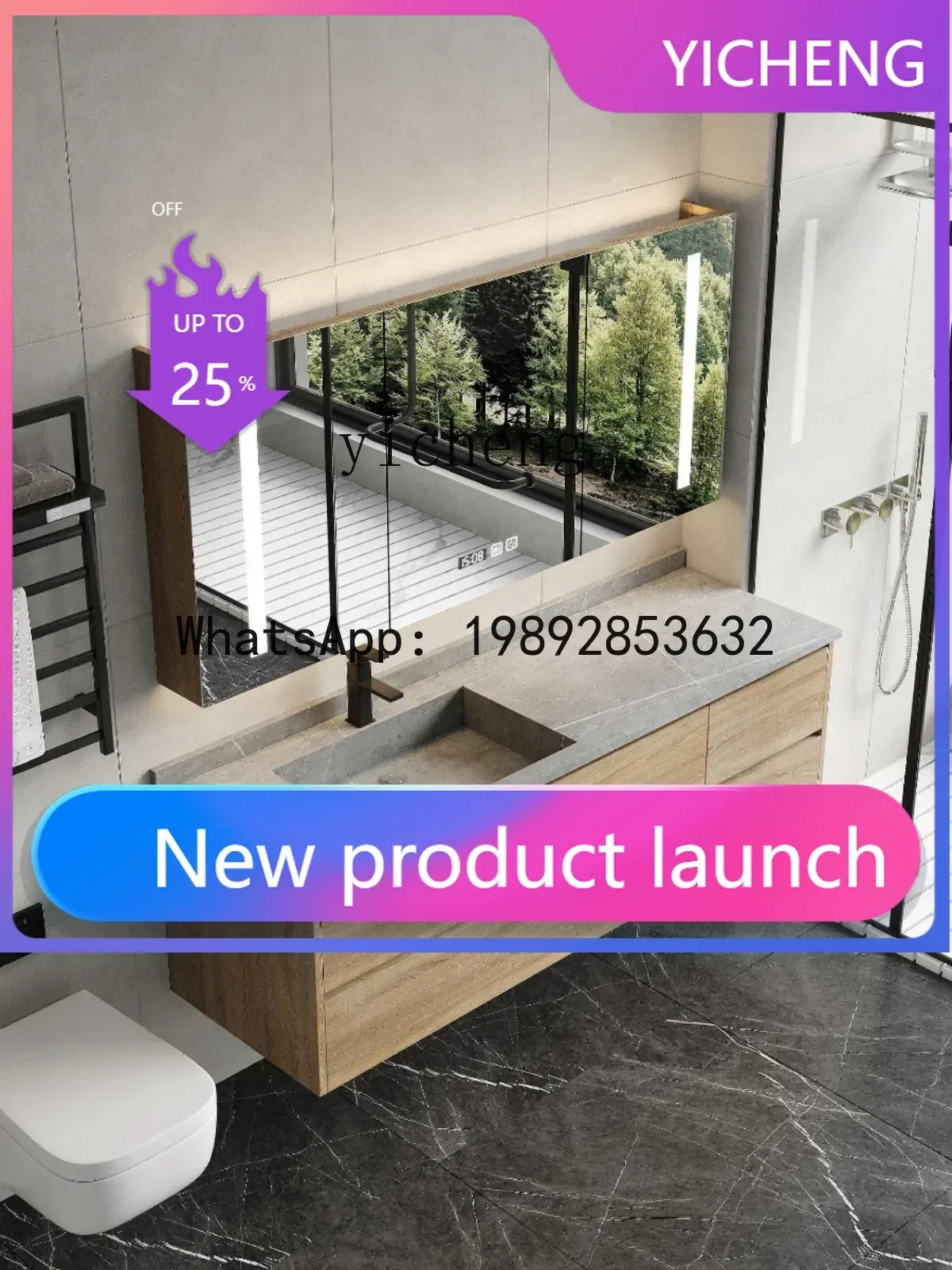 Modern Minimalist Stone Plate Whole Washbin Bathroom Cabinet Hand Washing and Face Washing Basin Cabinet Combination