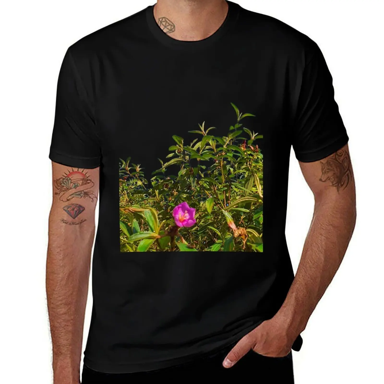

Pink Flower Forest WildFlower Art - Eco-Friendly Print-On-Demand Botanical Bliss Yala Thailand T-Shirt