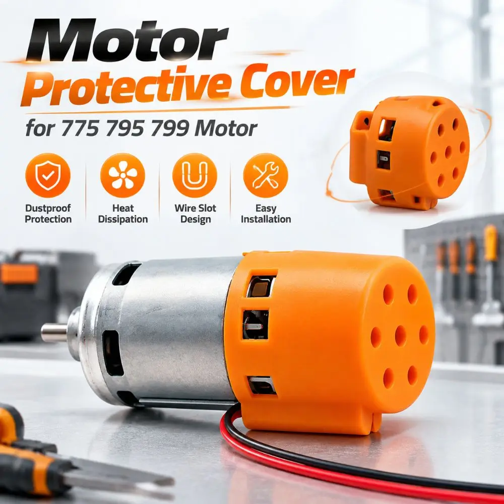 Dustproof Motor Protective Cover Plastic Shockproof Motor Guard Shield Vented Slots Wear-resistant Motor Housing Cover