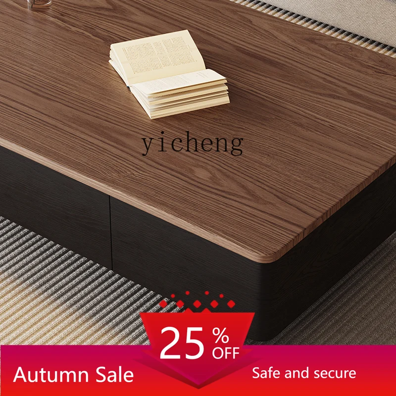 

ZZ medieval style simple modern rectangular coffee table living room household small apartment solid wood