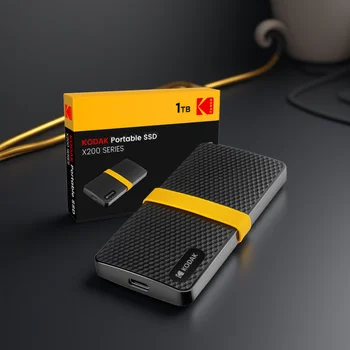 Externí SSD pevný disk KODAK X200, externí, 1TB, USB 3.1, mini přenosný SSD, 256B, 512GB, 1TB, pro notebooky, chytré telefony, PS4, PC, MAC, TV 10 nejlepší prodej 512GB externí SSD - №4