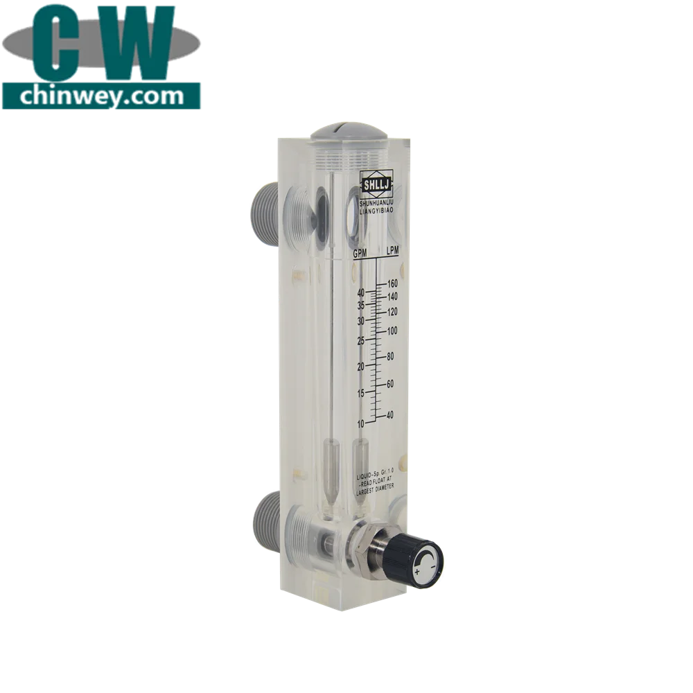 LZM-25 Adjustable Panel Type Acrylic Flowmeter (Flow Meter) for Liquid/Water/H2O Male 1' BSPT or NPT