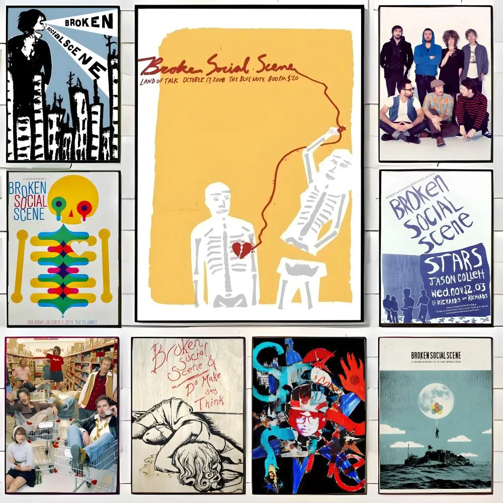 band rock B-Broken Social Scene Poster Wall Art Print Decorative Mural Home Decor Gift Unframed