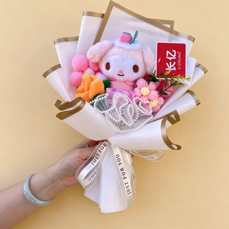 Muñeco de peluche de Hello kitty de dibujos animados, juguete de animales de peluche, ramo creativo, Día de San Valentín, Navidad, graduación,