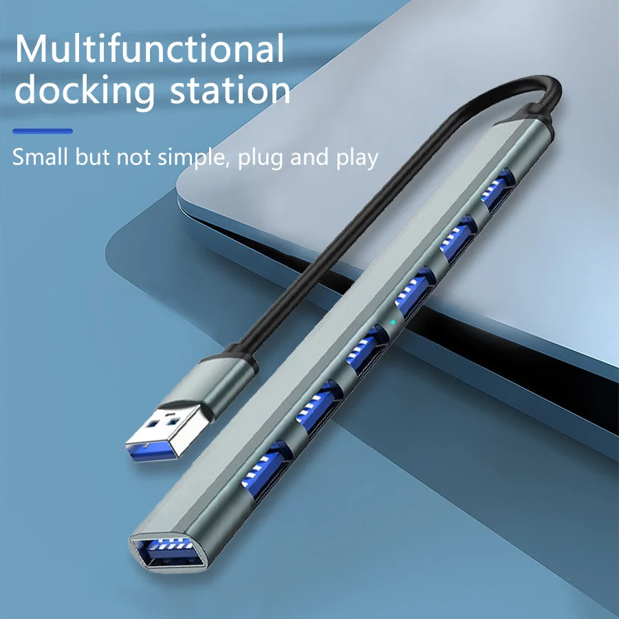 พอร์ต USB 7 พอร์ต Multi Splitter HUB Adapter OTG Type C หรือพอร์ต USB ชายอุปกรณ์เสริมสําหรับพีซีแล็ปท็อปคอมพิวเตอร์อุปกรณ์เสริมโทรศัพท์