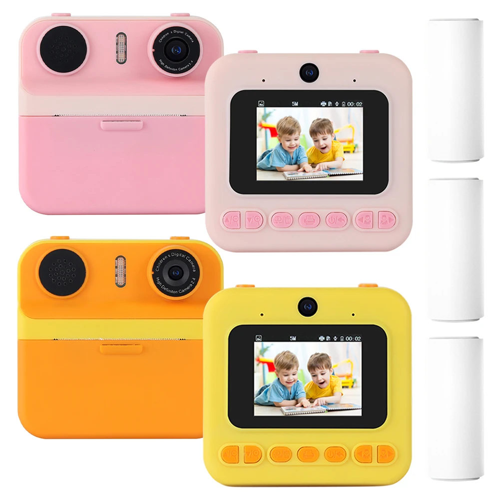 

Kids Mini Instant Print Camera HD 1080P Digital Photo Camera Toy with 3 Rolls Print Paper Photo Printing Camera Birthday Gift