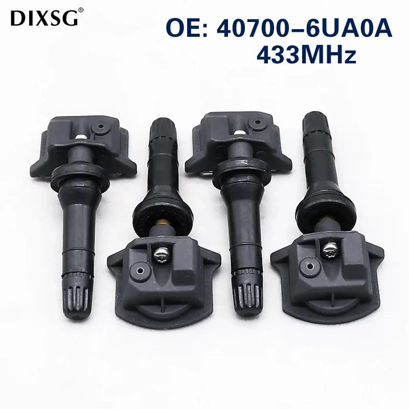 4Pcs TPMS Sensor 40700-6UA0A  407006UA0A Tire Pressure Sensor For Nissan Rogue Sentra Qashqai Micra Cube Leaf Altima 433MHz