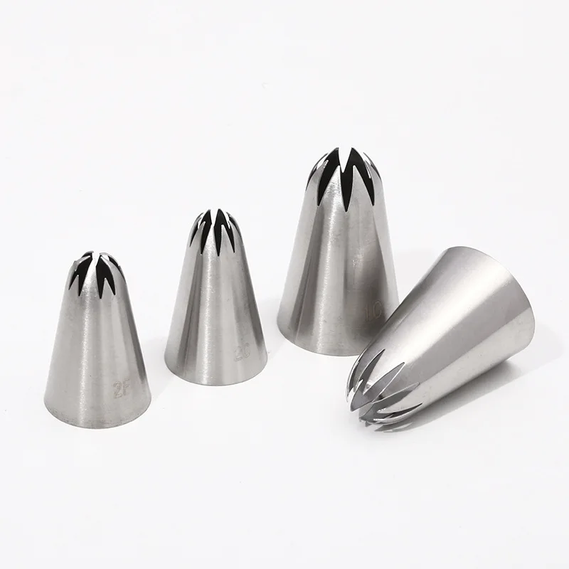 #1G 1C 2F 2C Icing Piping Nozzles For Decorating Cake Cookie Cupcake Piping Nozzle Stainless Steel Pastry Tips Baking Tools