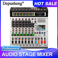 8 Channel Mixer Depusheng AG8 Professional audio mixing 99 DSP digital effects audio console mixer DJ console for audio stage