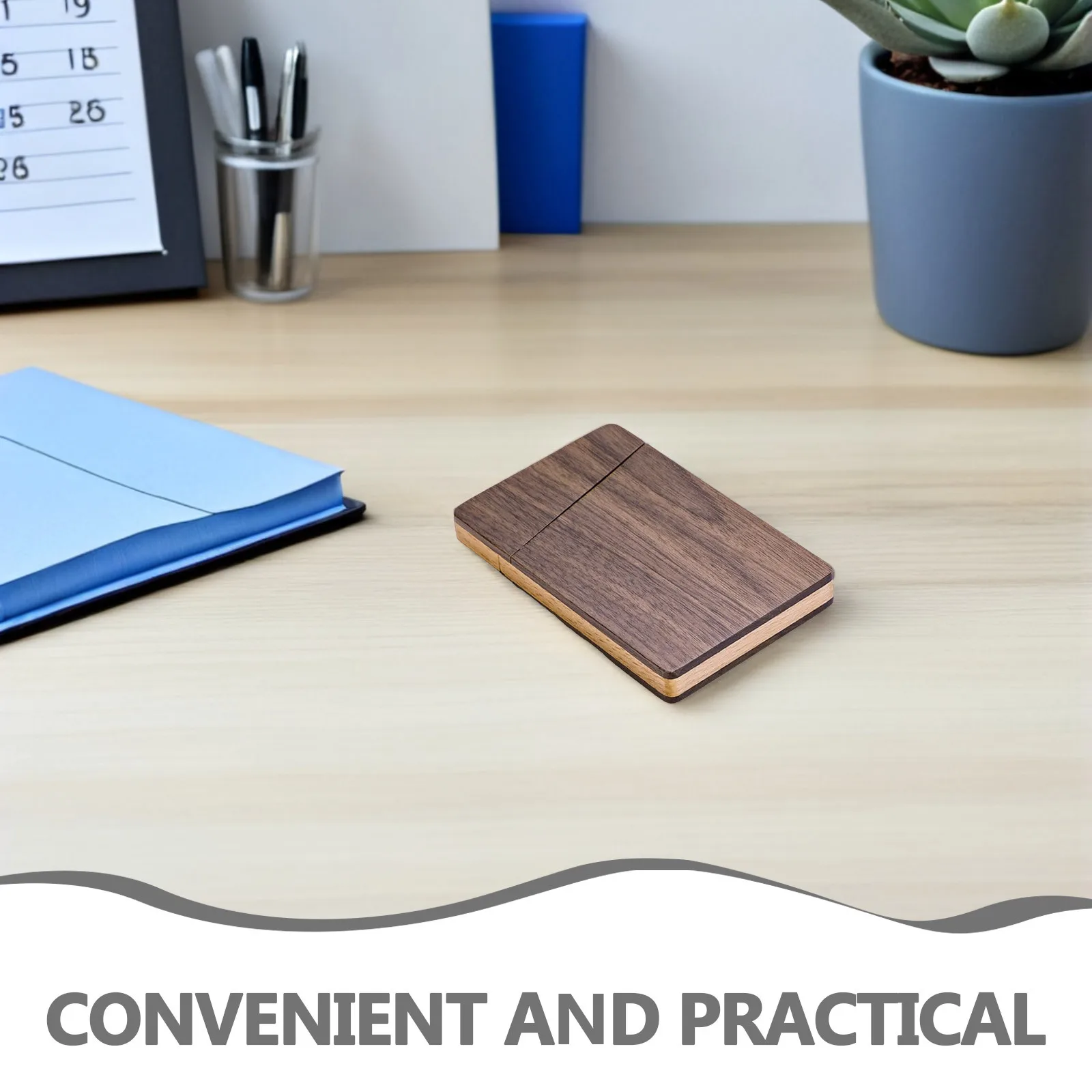 Étui pour cartes de visite, support Portable en bois pour hommes, grande capacité, accessoire de bureau à la mode, choix cadeau exécutif
