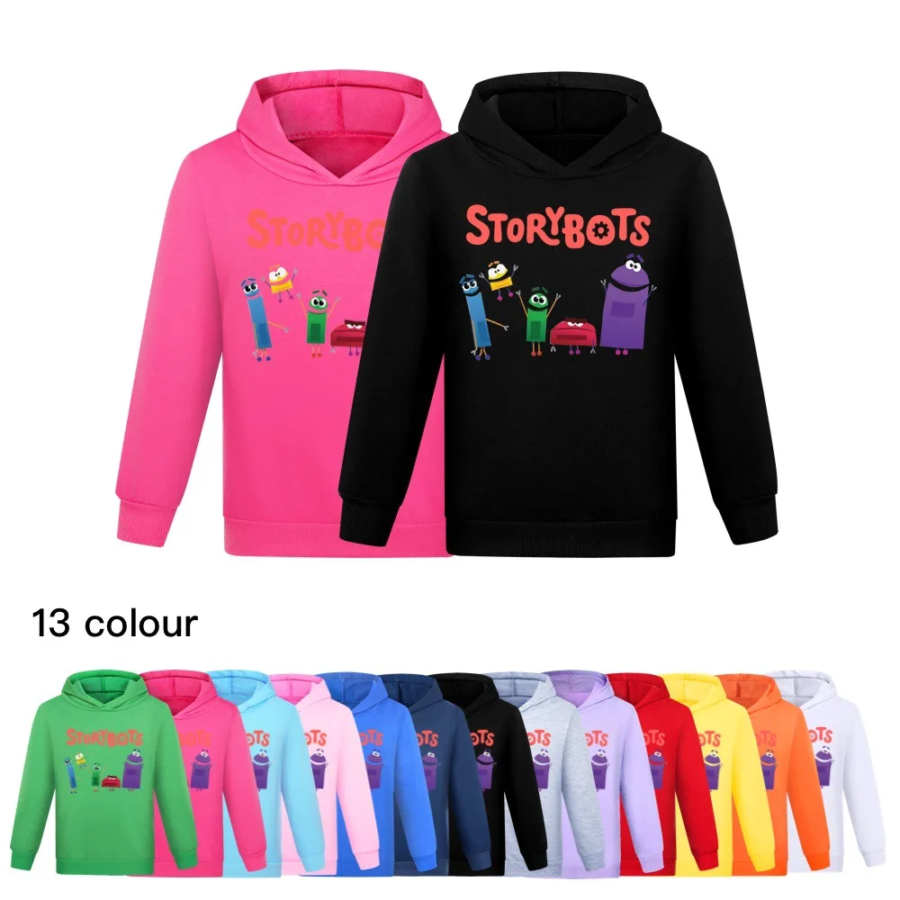 New Kids storybots Hoodies Boys Cartoon Hooded Sweatshirts Fashion Pullover Long Sleeve Outerwear Autumn Cotton T Shirt2254