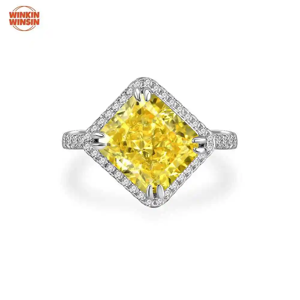 

Winkin Winsin 8-Carat Ice Flower Cut European and American High Carbon Diamond Ring S925 Silver Ring