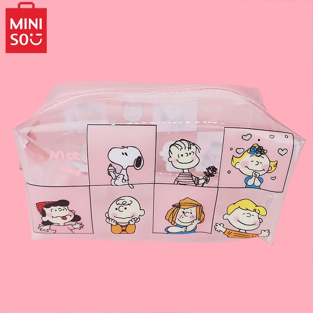 Miniso Snoopy Charlie Cartoon Transparent Waterproof PVC Makeup Bag INS Large Capacity Girl Jelly Bag Portable Cosmetic Bag AliExpress