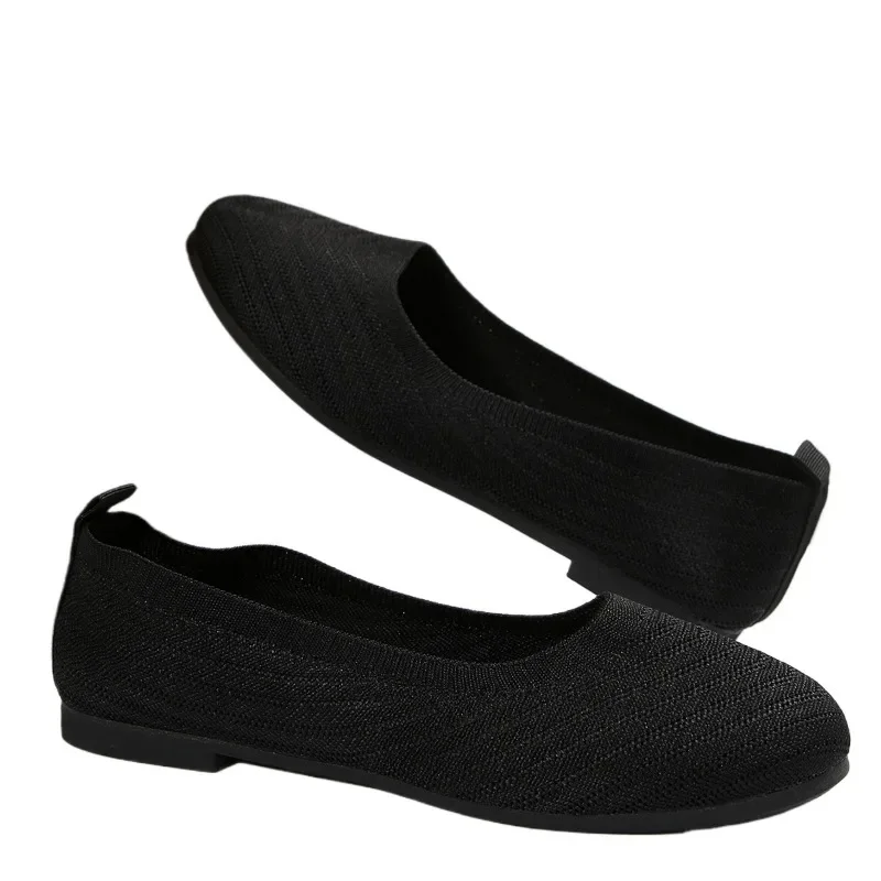 Schuhe für Damen 2024, Übergröße, Slip-on-Damen-Flats, Outdoor-Casual-Flats, Damen, flache runde Zehen, weicher Boden, Mesh-Damenschuhe