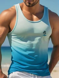 Hawaiian Men's Tank Top Summer Daily Casual Mens Sleeveless T-shirt Outdoor Beach Men's Tank Top Fitness Sports Fashion Tank Top