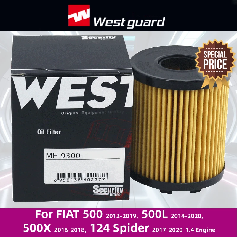 

WESTGUARD Oil Filter For FIAT 500 2012-2019, 500L 2014-2020, 500X 2016-2018, 124 Spider 2017-2020 1.4 Engine MH9300 73500049