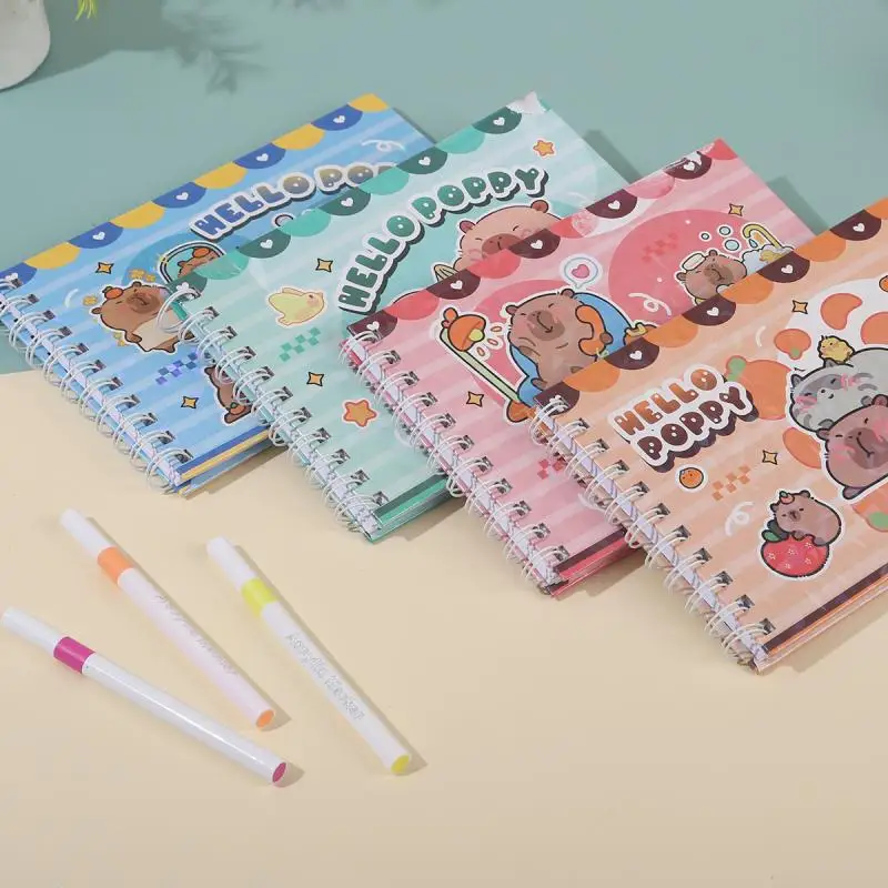 1Pcs Cute Capybara Characters Coloring Book Kids Coloring Book Animal Theme Graffiti Painting Book Bobbie Goods Coloring Book