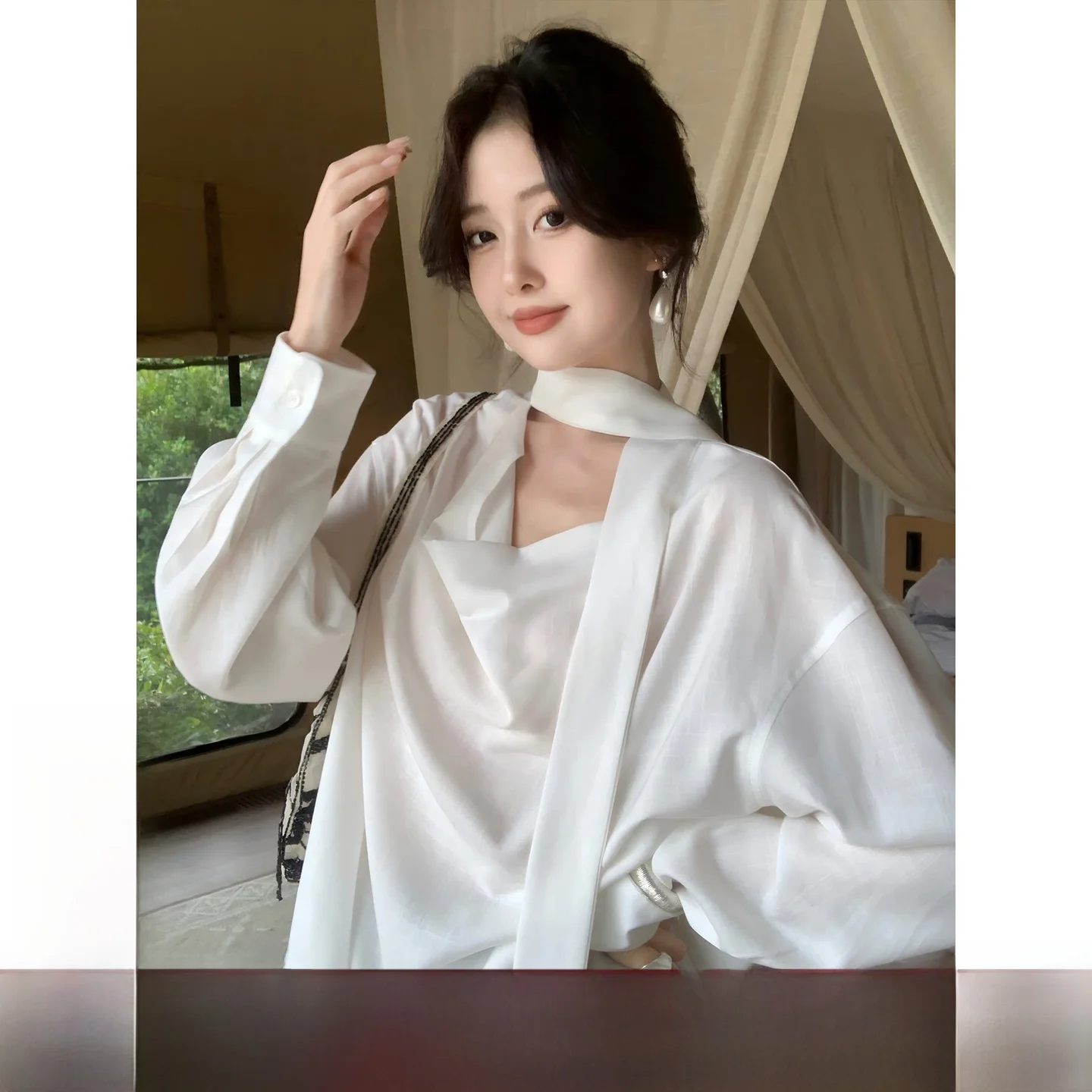 

Свободная длинная кофта с рукавами-крылышками в повседневном стиле, с дизайнерским акцентом на комфорт, женская, премиум-класса, для повседневной носки, от SYT